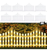 Hopolon 8 Pack 36LED Lighted Garden Fence,13.7x11.8inch Christmas Tree Fence Lights Plug in,8 Mod...