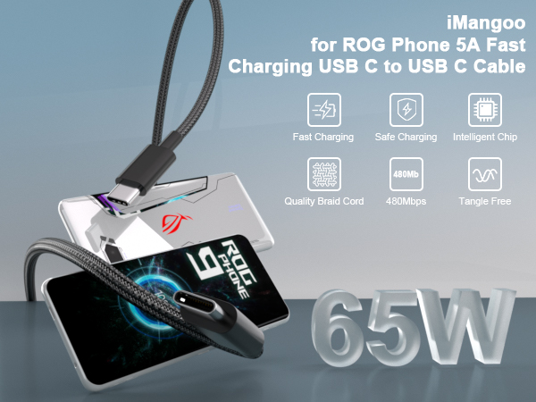 usb c to usb c cable cord wire for ROG phone 7 8 9 ally xbox x