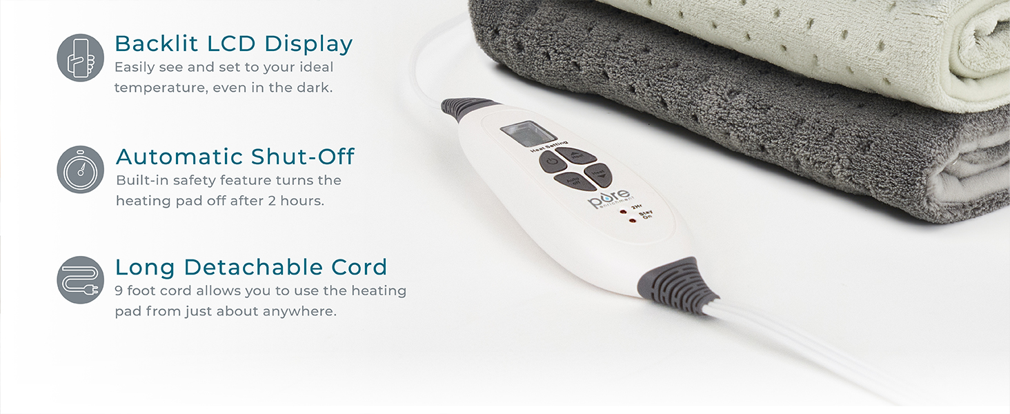 thoughtfully designed instaheat ultrasoft micromink fast heating auto shut off lcd machine washable