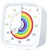 Yunbaoit Visual Timer with Protective Case, Rainbow Disk 60 Minute Countdown Timer for Kids and A...