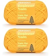 Crochet Yarn for Crocheting & Knitting, Soft Cotton Yarn for Beginners Easy-to-See Stitches, Wors...