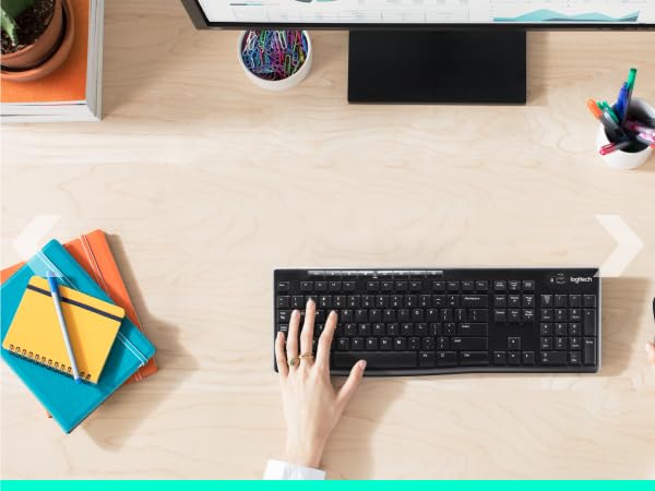 Logitech K270 Wireless Keyboard for Windows, 2.4 GHz Wireless, Full-Size, Number Pad