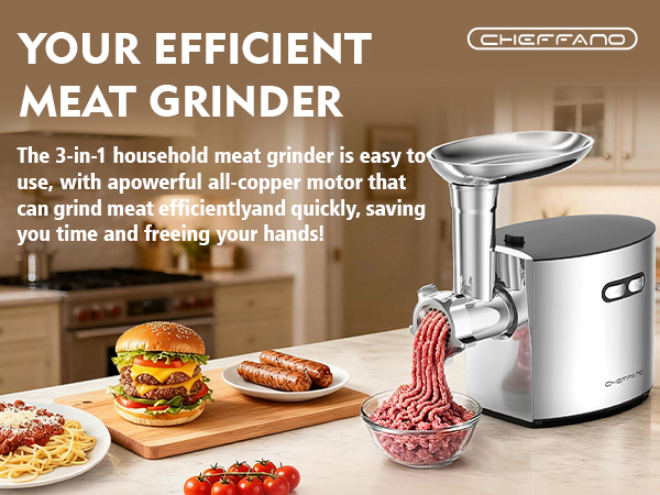 CHEFFANO MEAT GRINDER ELECTRIC FOR HOME USE