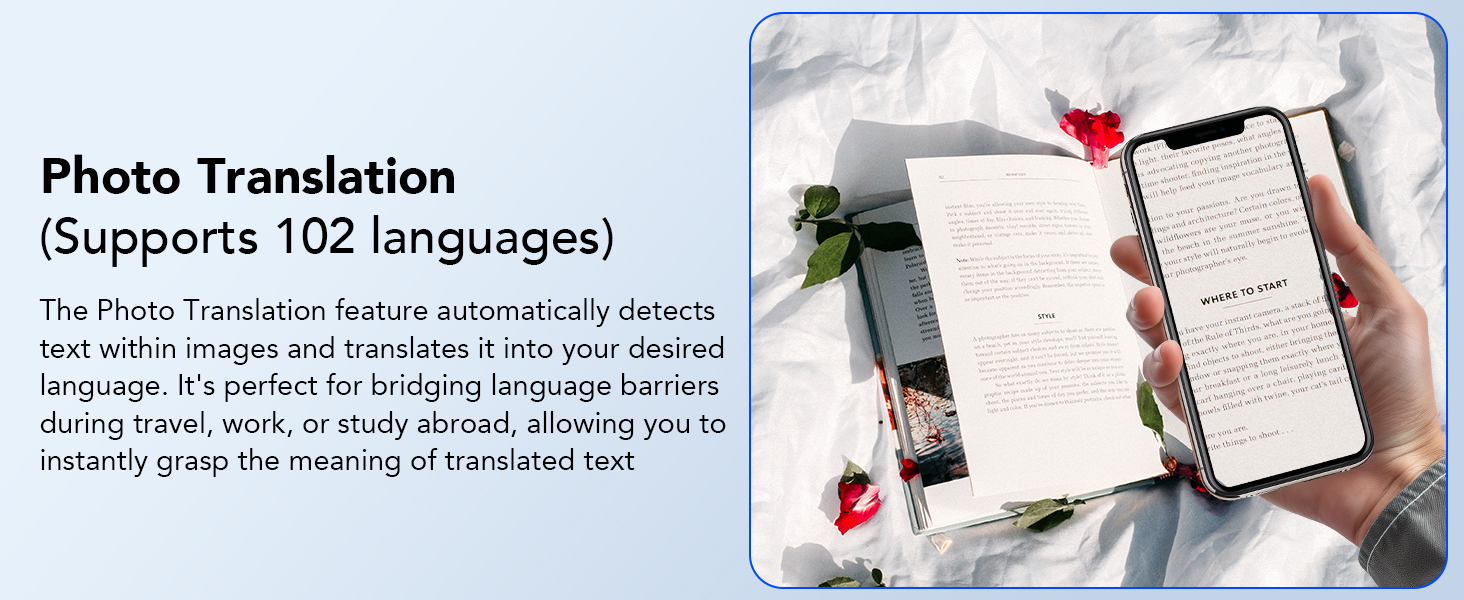 Photo Translation (Supports 102 languages)
