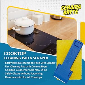 Cooktop Scraper and cleaning pad