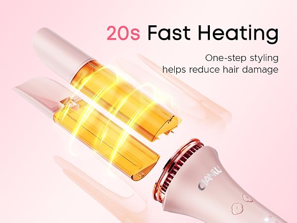 Close-up of an automatic curling iron