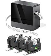 EazeID Label Maker with 3PK White 24mm Tapes, Bluetooth Label Maker Machine with-Tape, Portable W...