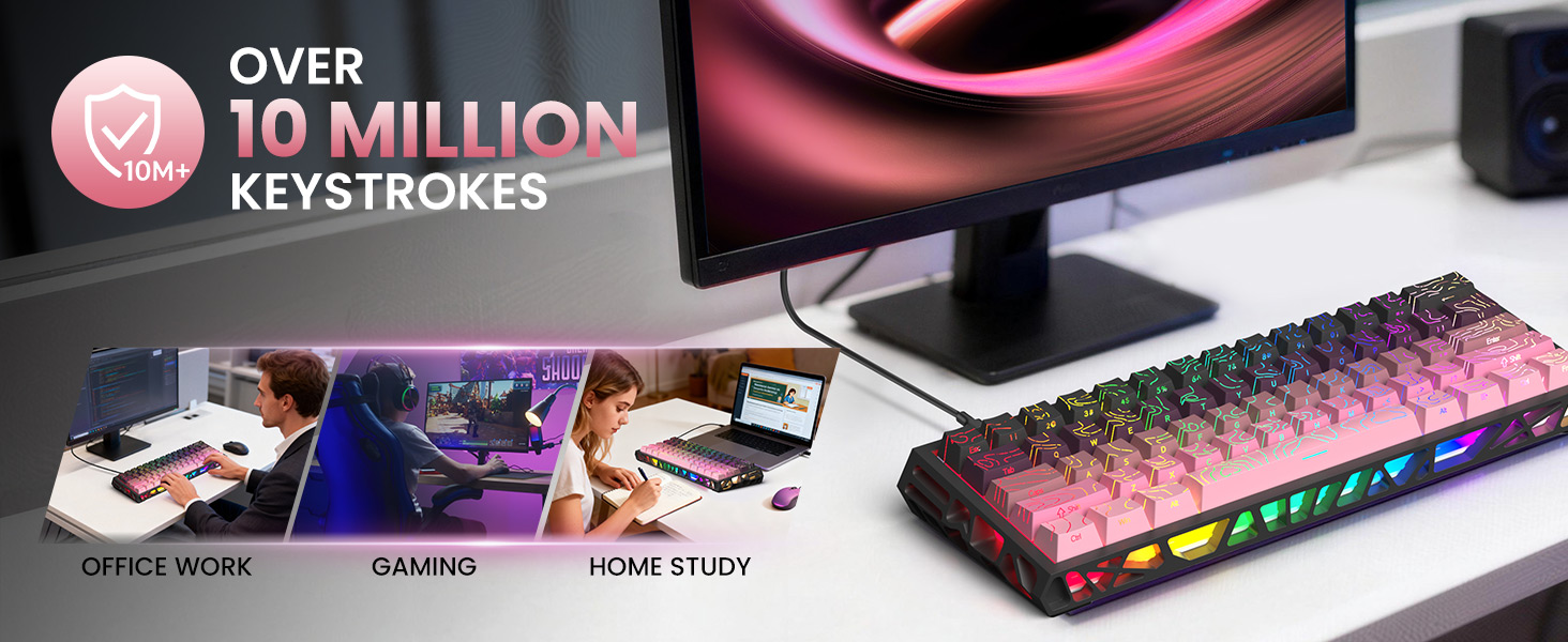 mechanical gaming keyboard wireless backlit keyboard hot swappable highground teclado gamer