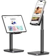 Nulaxy Phone Stand, Height Angle Adjustable Cell Phone Stand, Phone Holder for Desk Compatible wi...