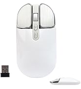 Wireless Mouse Bluetooth Cute Ultra Slim Silent Computer Mice with USB Receiver Dual-Mode 2.4G & ...
