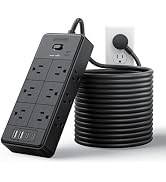 NTONPOWER 4000J Long Cord Surge Protector Power Strip, 25 FT Extension Cord with 12 Outlets & 4 U...