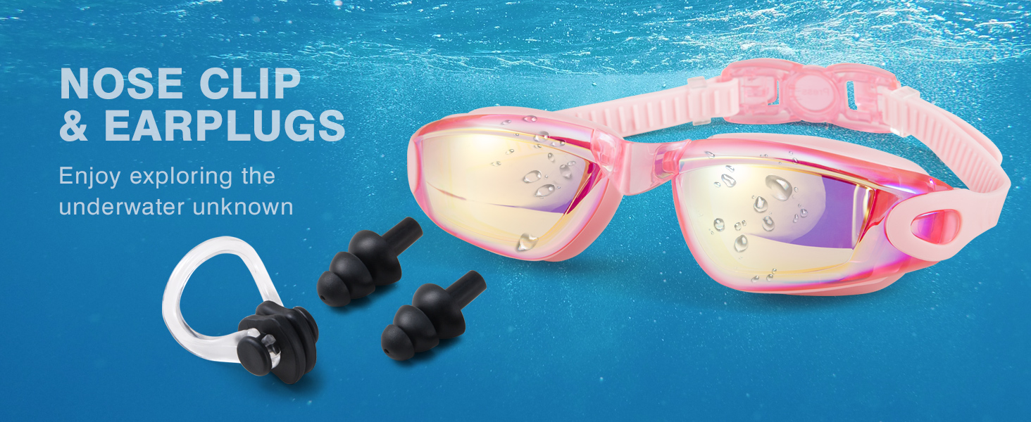 come with nose clip and earplugs