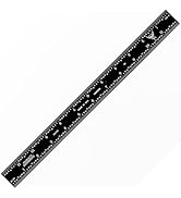 PEC Tools 12" Stainless Steel Ruler, High Contrast, 0.035" Thick X 1" Wide, with Measurement Accu...