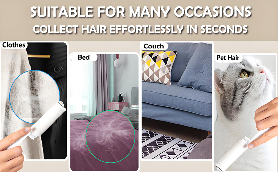 effortlessly collect hair, lint