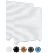 Window Blinds Cordless 2 Pack No Drill Cut to Size Clip On Stick On Self Adhesive Temporary Blind...