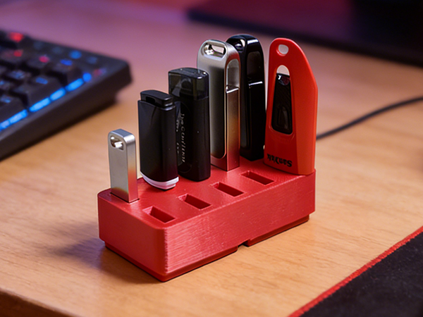 JBOS 10-Slot USB Flash Drive Holder Stand, Desktop Organizer Rack for Memory Sticks