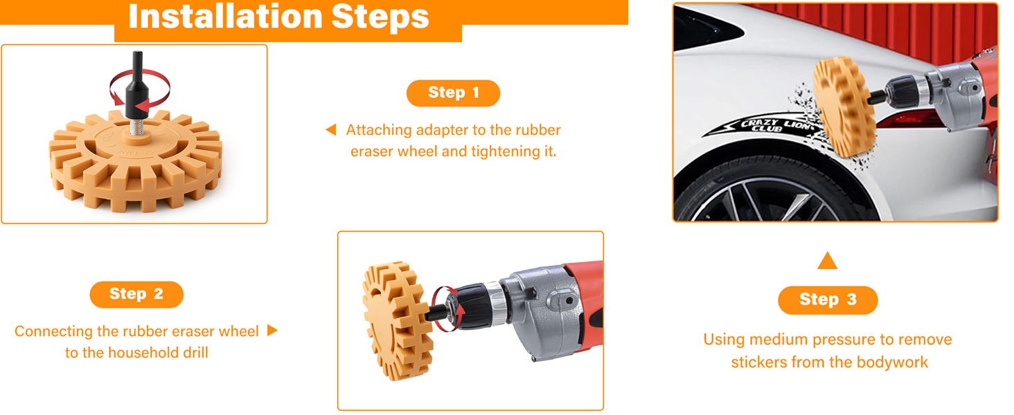Rubber Power Drill Eraser Wheel