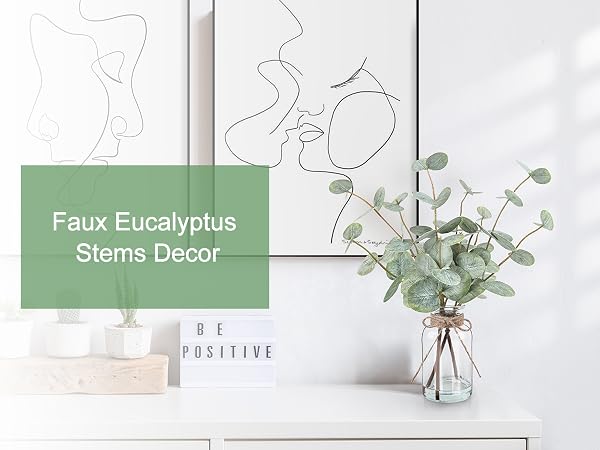 eucalyptus stems in vase