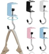 BAWEN 4 Pack Adjustable Purse Hooks for Table & Desk - 50lb Capacity Heavy-Duty Alloy Backpack Ha...