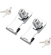 2 Packs Keyed Hasp Locks Twist Knob Keyed Locking Hasp for Small Doors, Cabinets and More,Stainle...