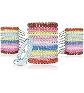 BIHRTC Pack of 30 Colorful Flexible Spiral Wrist Coil Keychain Stretchable Coil Spring Wristband ...