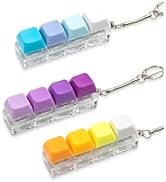 3 Pcs Keyboard Fidget Toy for Adults, Colorful Gradient Loud Fidget Keyboard Keychain 4-in-1 Keyb...