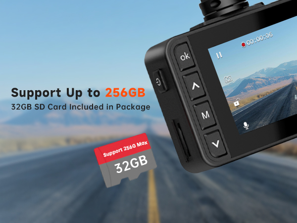 dash camera include SD card