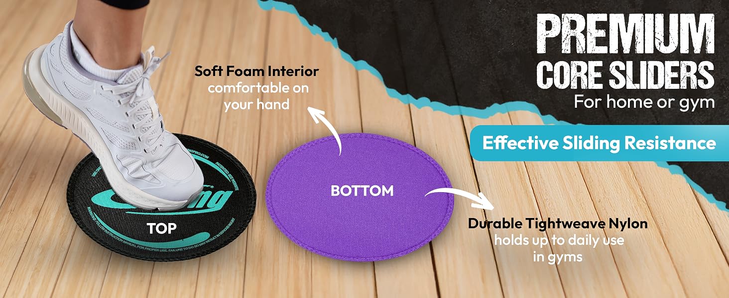 Premium Core Sliders for Exercise on hardwood floors