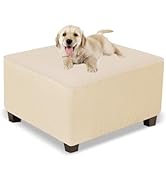 NeColorLife Square Ottoman Cover Waterproof Ottoman Slipcover Thick Storage Footrest Stool Covers...