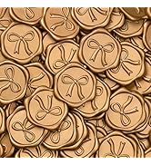 UNIQOOO 3D Bow Wax Seal Stickers - 50 Pcs Elegant Self-Adhesive Metallic Antique Gold Seals, for ...