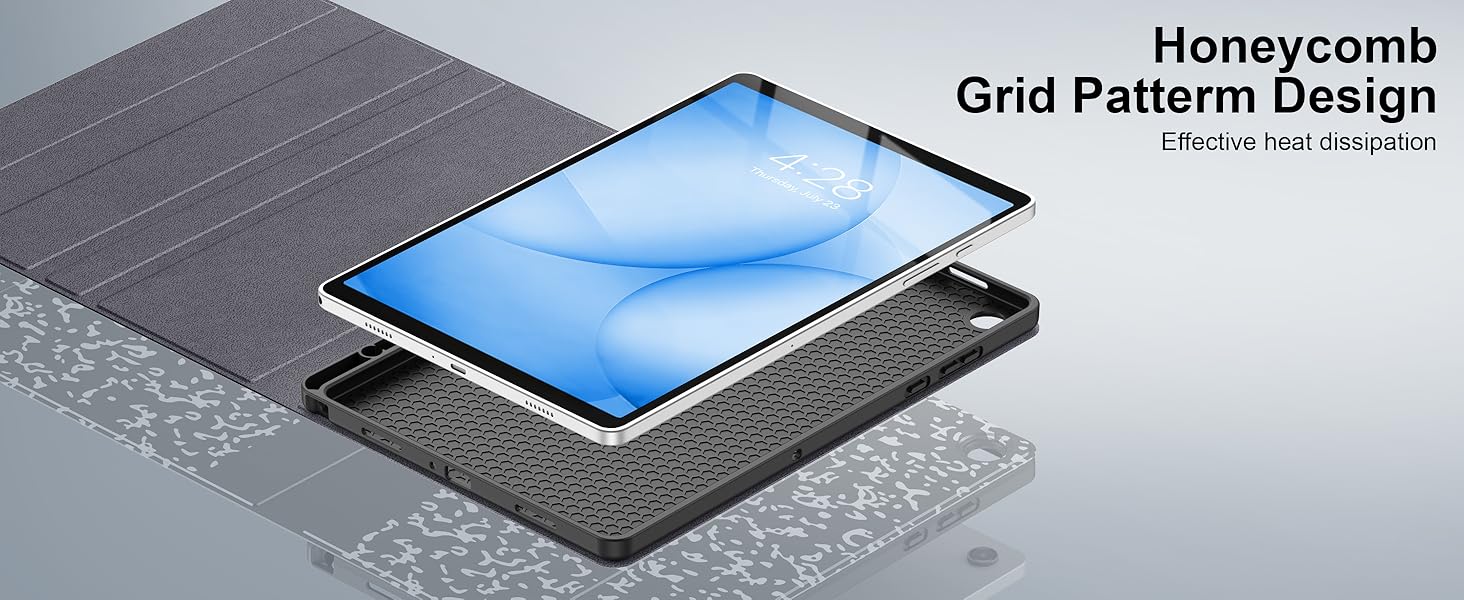 Galaxy Tab A11+ / A11 Plus 11 Inch case with keyboard inner layer with Honeycomb grid pattern