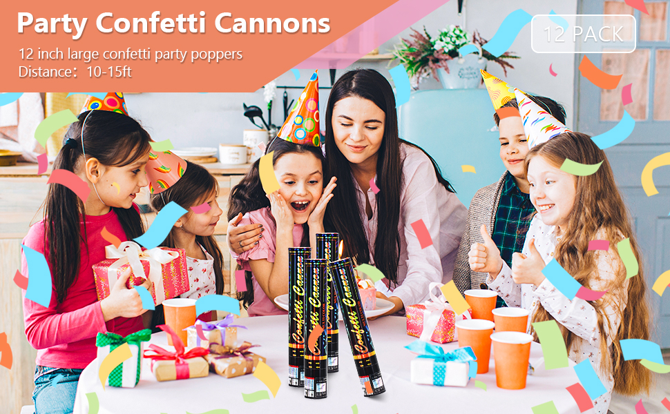 multicolor confetti cannons