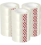 Turxayox 12 Rolls Transparent Tape Refills, Hand Tearable Clear Tape, 3/4 x 1000 Inches, Glossy G...