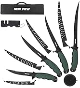 NEW VIEW Fillet Knife 7-Piece Corrosion-Resistant Stainless Steel Knife Set, 4 Fishing Knives Set...