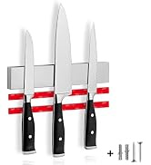 Cucino 10 Inch Magnetic Knife Strip Adhesive - No Drilling Magnetic Knife Holder for Wall
