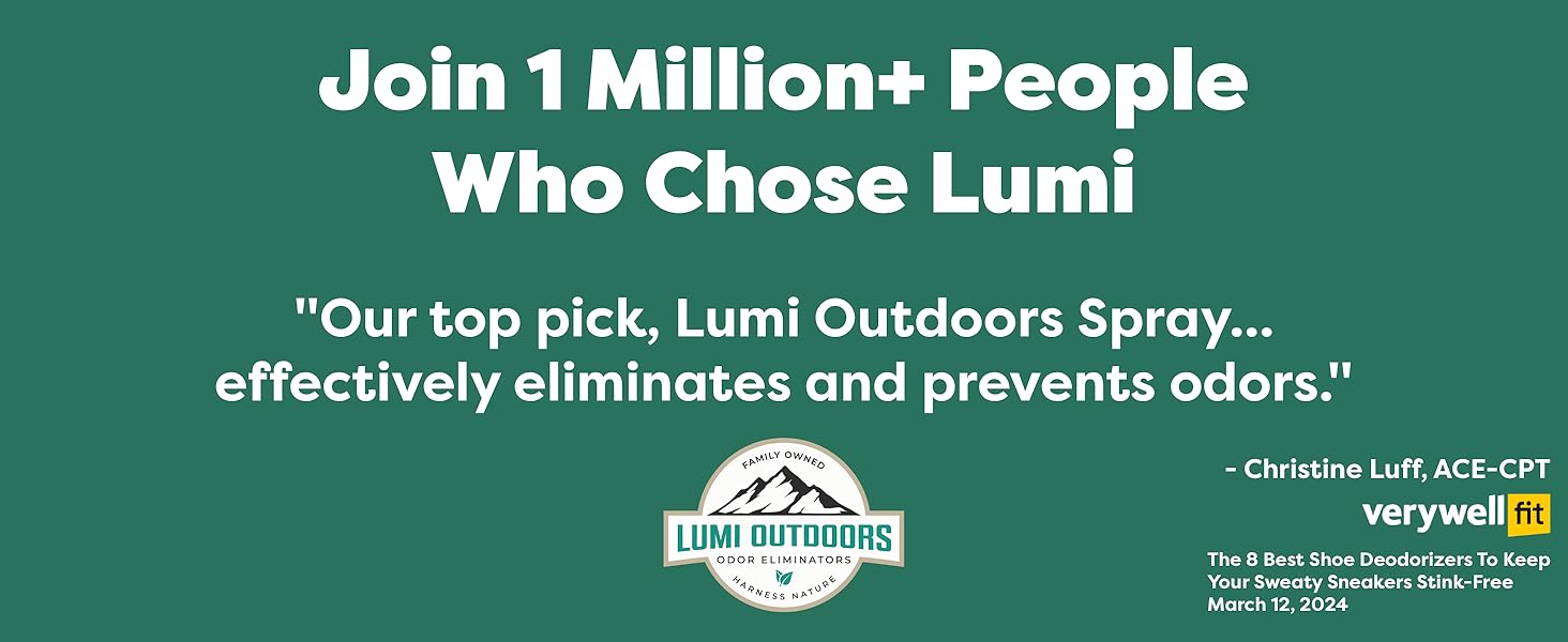 lumi outdoors natural shoe deodorizer spray and foot odor eliminator