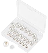 Set of 24 pcs 10mm/12mm/14mm Free Sewing Pearl Buttons, Detachable Reusable pins, Fixed brooches,...