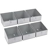 Closet Organizers and Storage Bins Basket - 6 Packs Trapezoidal Cube Storage Organizer, Fabric St...