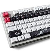 Hkfos XVX Japanese Keycaps- Premiun PBT White Keyboard Keycaps, Dye Sublimation Bow Keycap Set wi...