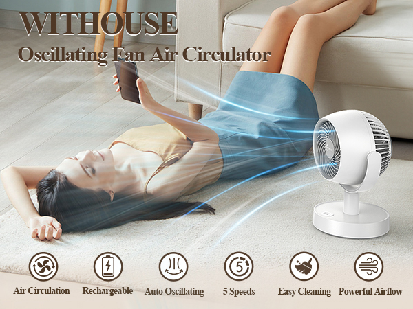 WITHOUSE Oscillating Fan Air Circulator