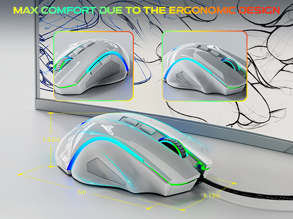 comfortable ergonomic wired mouse