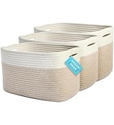 OrganiHaus Set of 3 Rope Baskets for Organizing, Cotton Rope Basket, Shoe Basket Organizer, Decor...
