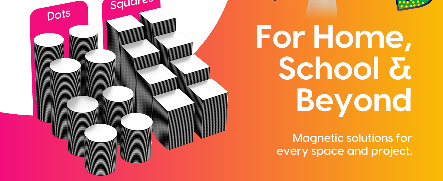 Hygloss Magnetic Dots with Adhesive Backing, For home school and beyond