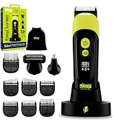 DSP 3-in-1 Body Shaver for Men, Cordless Rechargeable Kit | Ceramic + Steel Blades, Waterproof, 6...