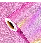 Burymento Pink Wrapping Paper Roll, Metallic Holographic Point Gift Wrap for Birthday, Valentines...