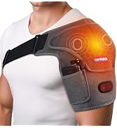 comfheat Cordless Shoulder Heating Pad with Vibration Massage for Frozen Shoulder Rotator Cuff Pa...