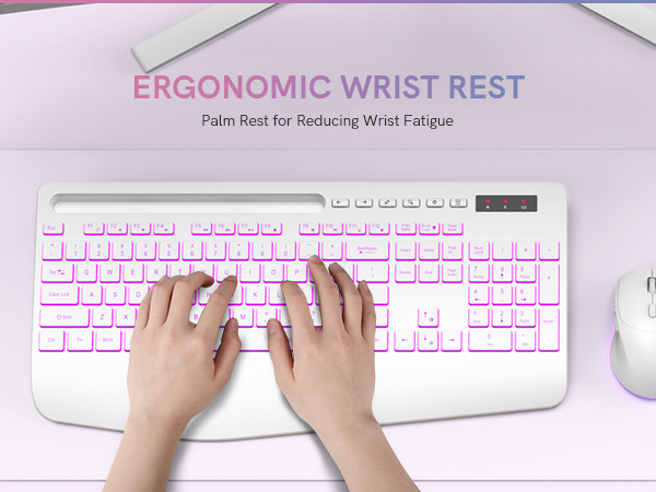 keyboard and mouse with palm rest