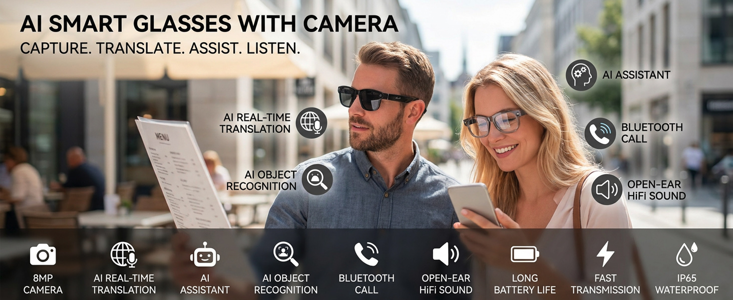 AI Smart Glasses with Camera
