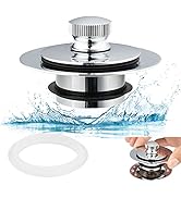 Artiwell Universal Lift and Turn Bath Drain Stopper and Cover, Bathtub Drain Stopper, Replaces Li...