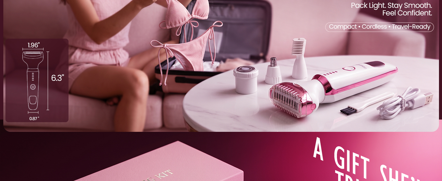 Electric Razor for Women Men Facial Hair Remover, Rechargeable Led Display Hair Removal Kit